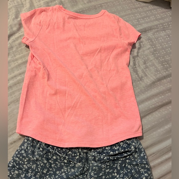 Hot Pink T. Shirt Girls 7/8 Medium Wonder Nation Bright Pink Plain Tee - Picture 5 of 6